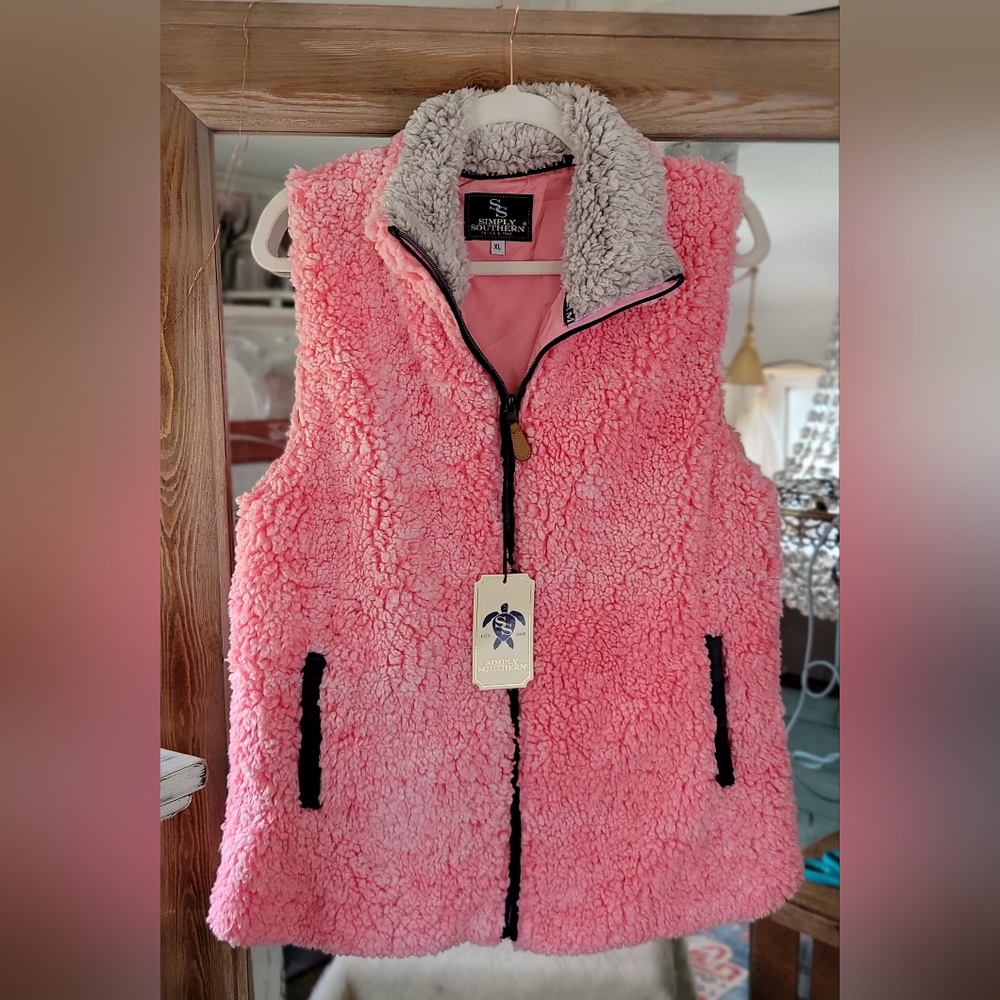 NWT Simply Southern Sherpa Vest XL
